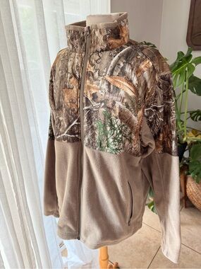 Columbia PHG Camo Fleece Jacket XL Full Zip Hunting Brown